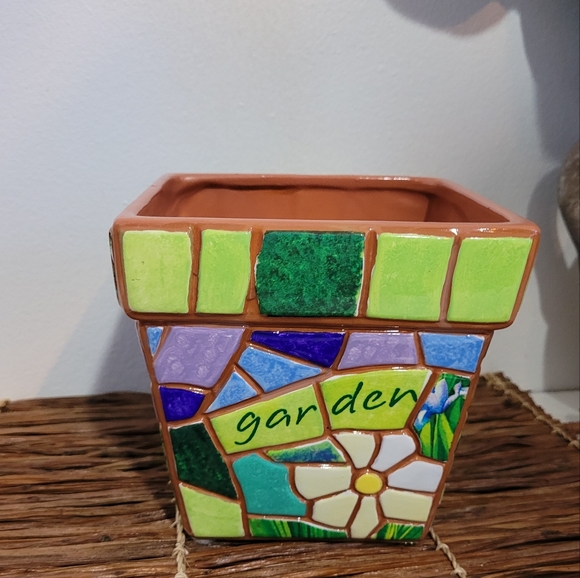 Ceramic Teleflora Mosaic Square Planter - Picture 4 of 7